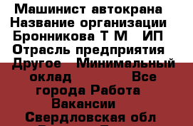 Машинист автокрана › Название организации ­ Бронникова Т.М., ИП › Отрасль предприятия ­ Другое › Минимальный оклад ­ 40 000 - Все города Работа » Вакансии   . Свердловская обл.,Верхняя Тура г.